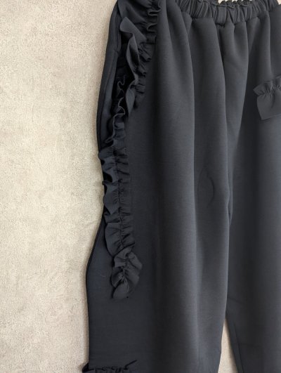画像1: franky grow VORIOUS FRILL DOUBLE AIR PANTS ブラック
