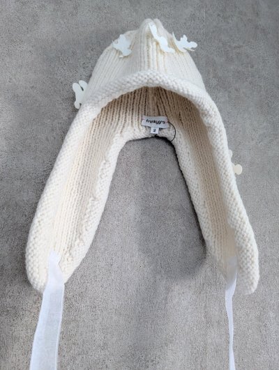 画像1: franky grow KNIT HAT アイボリー キッズ・レディース