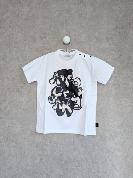 画像1: franky grow PUFF PRINTING ART TEE　ホワイト　キッズ (1)