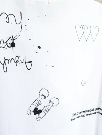 画像2: franky grow PUFF PRINTING ART TEE ホワイト キッズ