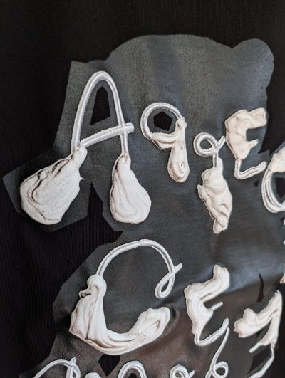 画像1: franky grow PUFF PRINTING ART TEE ブラック キッズ