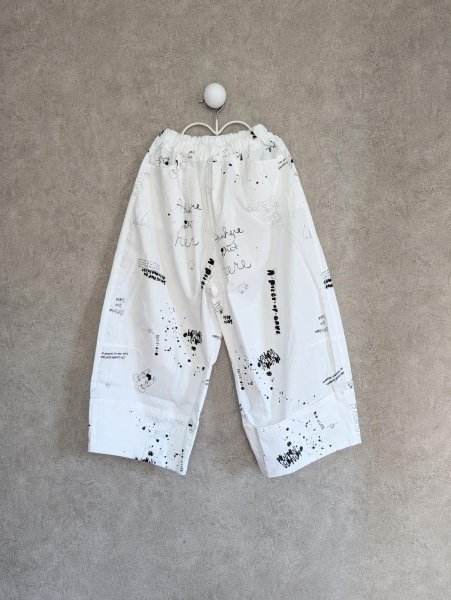 画像1: franky grow HAND-DRAWN Pt.WIDE MACKIN PANTS　ホワイト　キッズ・レディース (1)