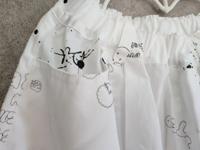 画像2: franky grow HAND-DRAWN Pt.WIDE MACKIN PANTS ホワイト キッズ・レディース