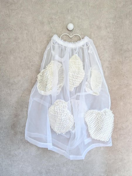 画像1: franky grow BEAR FEELS SOLID RIBBON ORGANDY　ホワイト　レディース (1)