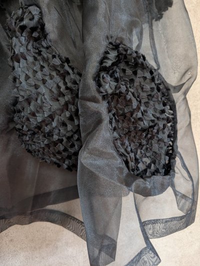 画像2: franky grow BEAR FEELS SOLID RIBBON ORGANDY　ブラック　レディース