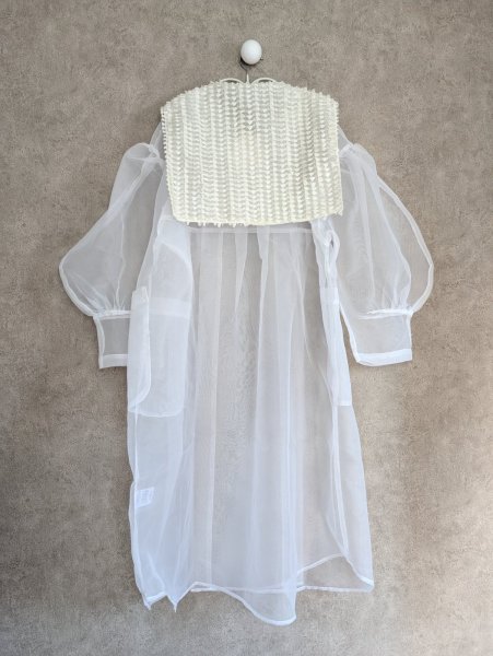 画像2: franky grow RIBBON SAILOR COLLAR ORGANDY　ホワイト　レディース (2)