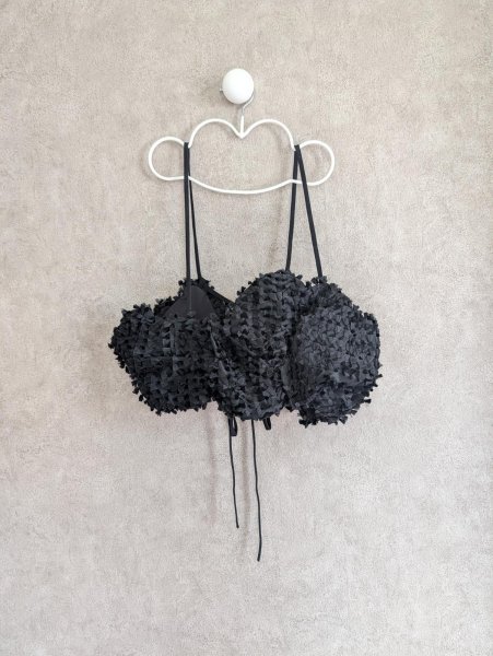 画像1: franky grow RIBBON ORGANDY BUSTIER　ブラック (1)