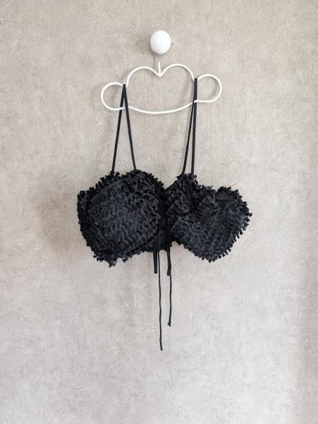 画像2: franky grow RIBBON ORGANDY BUSTIER　ブラック (2)