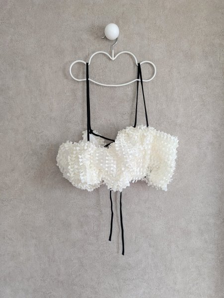画像1: franky grow RIBBON ORGANDY BUSTIER　ホワイト (1)