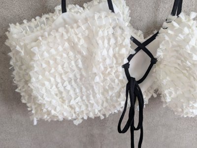 画像1: franky grow RIBBON ORGANDY BUSTIER　ホワイト