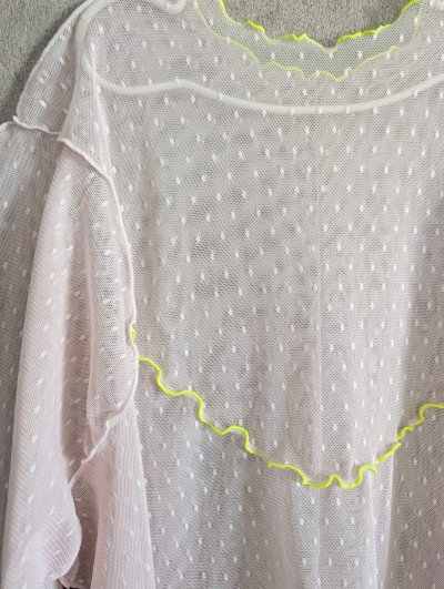 画像1: franky grow DOTS TULLE MELLOW SHEER TOPS　ピンク