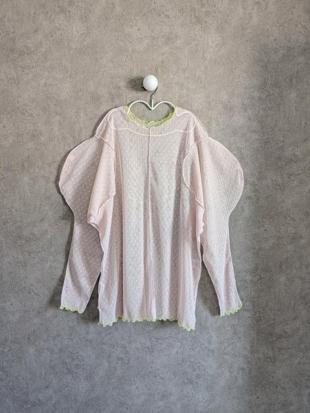 画像2: franky grow DOTS TULLE MELLOW SHEER TOPS　ピンク (2)
