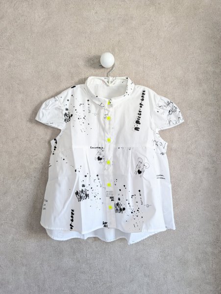 画像1: franky grow HANDーDRAWN Pt. GATHER FRENCH BLOUSE　ホワイト (1)