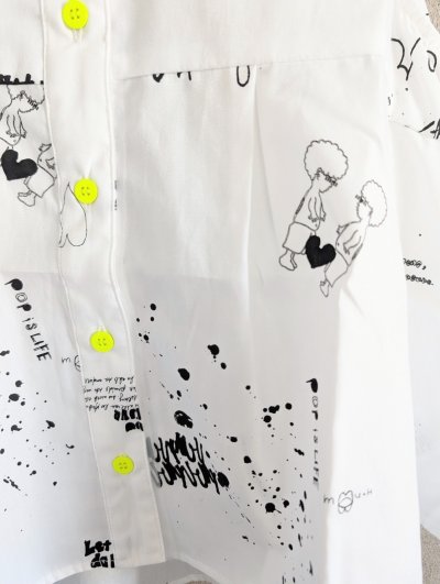 画像2: franky grow HANDーDRAWN Pt. GATHER FRENCH BLOUSE　ホワイト