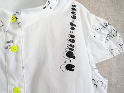 画像1: franky grow HANDーDRAWN Pt. GATHER FRENCH BLOUSE　ホワイト