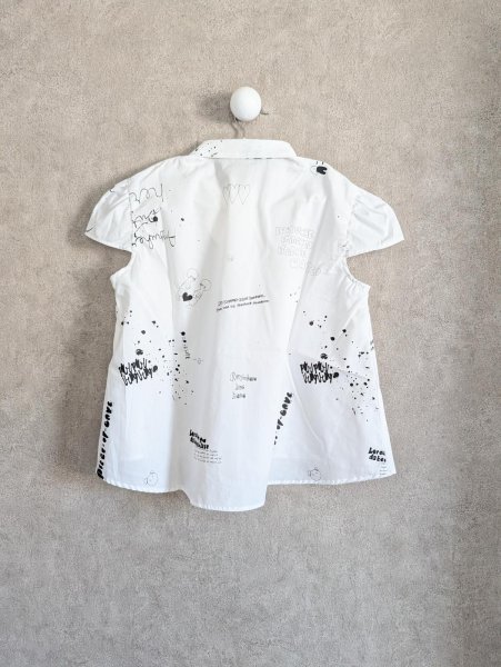 画像2: franky grow HANDーDRAWN Pt. GATHER FRENCH BLOUSE　ホワイト (2)