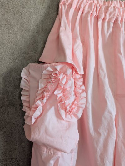 画像1: franky grow VARIOUS FRILL PANTS ピンク
