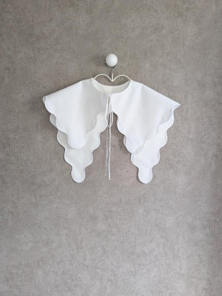 画像2: franky grow FULLY EMBROIDERED DETACHABLE WAVY COLLAR　ホワイト　KIDS・WOMAN (2)