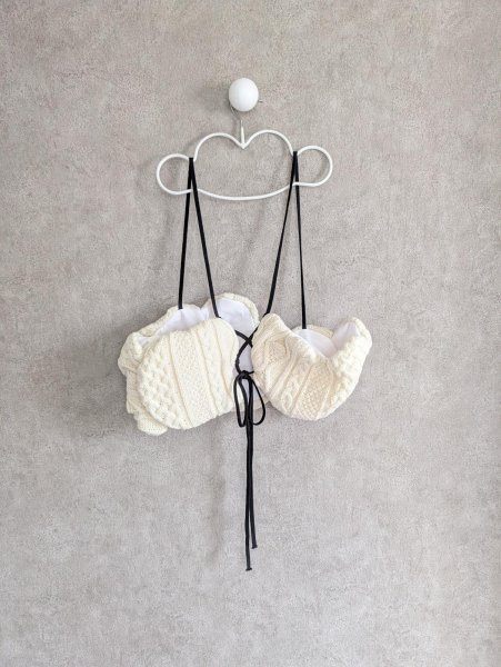画像2: franky grow ALAN KNIT BUSTIER　アイボリー (2)