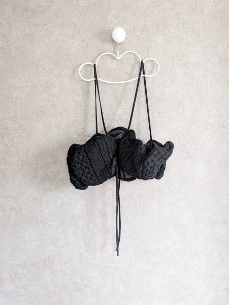 画像2: franky grow ALAN KNIT BUSTIER　ブラック (2)