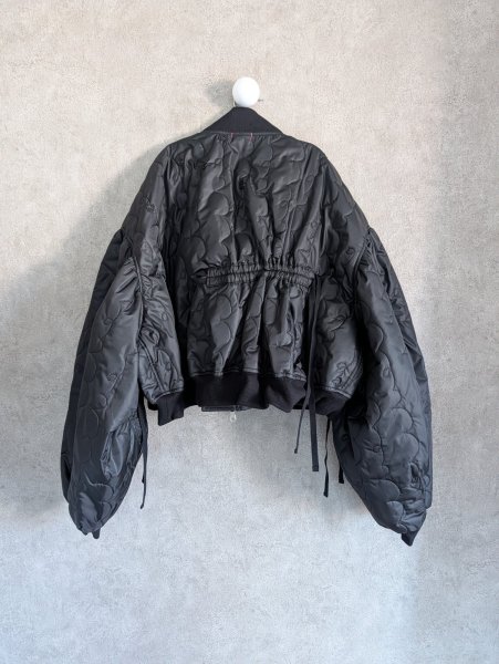 画像3: franky grow GURUGURU QUILT RIBBON BOMBER JACKET　ブラック　レディース (3)