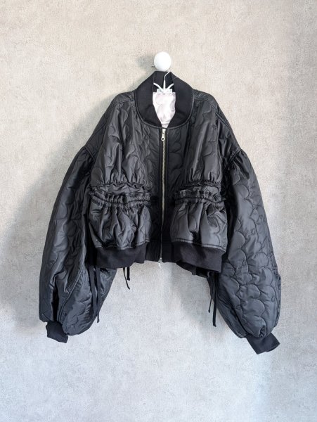 画像4: franky grow GURUGURU QUILT RIBBON BOMBER JACKET　ブラック　レディース (4)