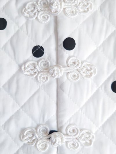 画像2: franky grow CHINA QUILTING VEST　ホワイト＊ブラックDOTS